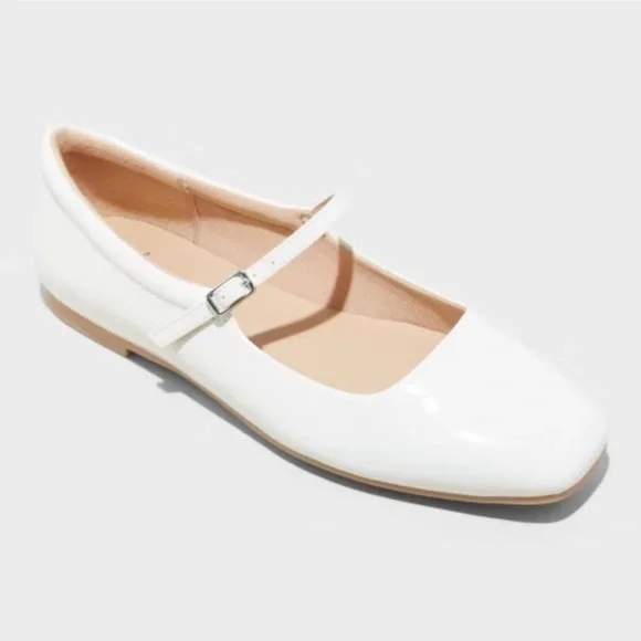 Wild Fable Elsa Mary Jane Ballet Flats with Memory Foam Insole New Cream size 9 - Picture 1 of 7
